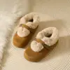 Velcro Altura Interior Aumentadora Zapatos de Algodón Peludos Invierno 2026 Ropa Exterior Suela Gruesa Zapatos Individuales para Mujer Boca con Felpa Plush Estilo Coreano