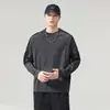Moletom masculino estampado em 3D, novo estilo 2026, blusa de base, tamanho grande, camisa roxa de alta qualidade de manga longa para outono e primavera