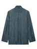 Comercio exterior transfronterizo 2026 nueva ropa para mujer: Nuevo conjunto de blazer a rayas de cuello mao estilo chino + pantalones de pierna ancha a rayas