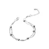 Pulsera de cuentas de transferencia de tres capas, multicapa, doble capa, estilo amanecer de primavera, para mujer, simple, estilo Ins, moderna, artística, fresca, con cuentas redondas, cadena de hueso de serpiente