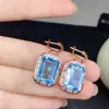 Los Pendientes de Topacio Ya Están Disponibles, con una Calidad de Piedra Completamente Limpia y un Brillo Brillante, el Tamaño de la Piedra Principal es Aproximadamente 10*14mm