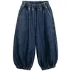Pantalones Vaqueros Changguo para Niños Otoño Nuevo Estilo Niños Pequeños y Medianos Pantalones de Primavera y Otoño para Niños Pantalones Casuales con Puño para Niños