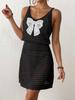 Blusa feminina nova 2025, estilo europeu e americano, sexy, de malha, com costura borboleta, sexy, vazado, vestido de praia