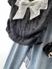 Camiseta Cinza com Laço de Manga Curta para Mulheres, Novo Design Verão 2026, Estilo Nicho, Cropped Slim