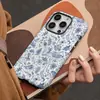 Case Magnético para Celular Europeu Mais Vendido, Desenho em Linha de Porcelana Azul Azul e Branco, Camada Dupla Anti-Queda PC Duas em Uma Case com Película Brilhante