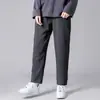 Pantalones pantalones casuales para hombre Seda de Hielo verano nuevo de moda para hombre cinturón elástico color liso simple holgado casual pantalones cropped