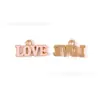 Accesorios para Joyería de Aleación con Goteo de Aceite DIY Letras Inglesas Pulsera de Amor Colgante Llavero Cadena para Teléfono Móvil Colgante Hecho a Mano