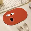 Alfombra de Piso Especial con Forma de Dibujos Animados Familia Monstruo para Baño Alfombra de Barro Diatómico Súper Absorbente Alfombrilla Antideslizante para Puerta de Inodoro