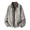 Chaqueta de vuelo estilo americano, de lujo ligero, retro a la moda, impermeable y cortavientos, con cremallera, estilo juvenil para hombre, con cuello alto, adecuada para ropa de negocios