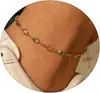 Tobillera de Cadena Hueso de Pescado Serpiente con Cuentas Finas y Clip de Papel con Corazón de Acero Inoxidable Lujo Ligero Nicho Joyería Simple para el Pie