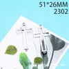 Acessórios de liga 51*26mm liga furo duplo arco oco cruz