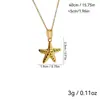 Colar de Estrela-do-Mar Mais Vendido Transfronteiriço Aço Inoxidável Banhado a Vácuo Ouro 18K Real Explosivo Natural Elegante Pingente Joias para Mulheres