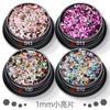 Conjunto de lentejuelas pequeñas mixtas de 1m +2m +3m de color degradado con brillo, polvo de purpurina, material de gel para esmalte de uñas al por mayor