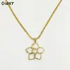 Wt-Jn326 Suéter Personalizado y Generoso para Mujer Collar con Colgante de Flor Incrustada de Perla de Concha Blanca Chapado en Oro de 18 Quilates