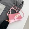 Bolso de Mano con Costuras en Color Contrastante Brillante para Mujer 2025 Moda Primavera Costuras Color Puro Estilo Bandolera de un Solo Hombro Bolso Cuadrado Pequeño