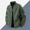 Jaqueta Casaco Cardigan Masculino de Alta Qualidade, Leve, Estilo Simples de Negócios, Primavera/Outono, para Deslocamento, ao Ar Livre, à Prova de Vento, Gola Baseball