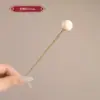 Grampo de Cabelo com Franja de Flor Vermelha de Ano Novo para Mulheres no Outono e Inverno Novo Estilo Chinoiserie Grampo de Cabelo de Alta Qualidade Estilo Antigo Grampo de Cabelo da Dinastia Han Adorno de Cabeça