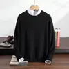 2025 Otoño/Invierno Nuevo Cashmere Cuello Redondo Tejido Manga Larga Hombre Color Sólido Suave y Cálido Suéter de Cashmere Top