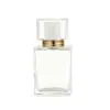 Botella de perfume de vidrio transparente de 30 ml, tipo pulsador, botella de perfume con tapa de rosca, botella rociadora, botella de perfume vacía para rellenar