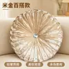 Almohada redonda de calabaza de terciopelo de seda helada transfronteriza con hebilla de diamantes de imitación para sofá de sala de estar, cabecera, ventanal y cojín suave para decoración del hogar al por mayor