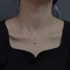 Collar de Plata de Ley S925 con Perla de Imitación Min Yue para Mujer, Moda Minimalista, Estilo de Nicho de Alta Gama, Elegante Cadena para la Clavícula