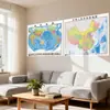 Entrega em rolo - Mapa de alta definição da República Popular da China + mapa-múndi versão rolo, laminado e à prova d'água