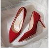 Zapatos de tacón fino para mujer 2024 Tostado Xiuhe Traje Zapatos de boda rojos Tacones altos Vestido de novia Dos usos Pedrería Nuevo Chinoiserie