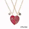 Collar magnético de amor dulce y simple para niños, colgante de lentejuelas con costuras en forma de corazón, diseño de nicho, collar de moda