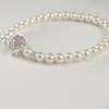 Pulseira de Coração Rosa, Luxo Leve, Moda de Nicho, Pulseira de Pérola Versátil para Mulheres, Zircônia, Temperamento Doce, Lembrança de Viagem