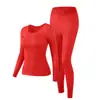 Capa base de belleza ultrafina Ropa interior térmica para mujer Ropa de otoño Conjunto de pantalones de otoño Capa base invisible sin costuras que genera calor Invierno