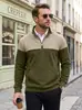 Sudadera con cremallera y cuello alto informal de punto gofre para hombre estilo americano transfronterizo con estampado de cuadros pequeños y patrón de diamantes TK