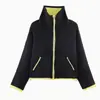 Chaqueta de punto de color block para comercio exterior europeo y americano, popular en AliExpress, suéter de punto de color block casual de moda europea y americana