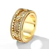 Anel Rotativo de Engrenagem com Inlay de Cobre Transfronteiriço Anel de Casal Tiktok Anel Mecânico Rotativo de Desejo Transfronteiriço Joia