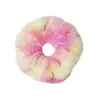 Scrunchies de Pelúcia Coloridos para Mulheres Outono e Inverno Comércio Exterior, Acessórios de Cabelo Amazon, Elásticos de Cabelo da Moda com Gradiente de Cor e Alta Elasticidade