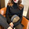 Otoño e Invierno 2023 nuevo estilo coreano medio cuello alto suéter de punto con diseño para mujer camisa básica suelta jersey de una pieza entrega comercio exterior