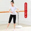 Conjunto de Pantalones Cortos de Manga Corta de Zanahoria Cropped para Niños Ropa de Baile Ropa de Entrenamiento para Niñas Manga Corta Modal Ropa de Danza Folclórica