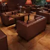 Sofá Bar Estilo Old Money Americano Retro, Asientos de Cabina Personalizados para Club Privado, Muebles Comerciales para Cafetería y Bar