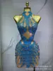 Vestido Bodycon Sexy com Brilho Fino Estilo Europeu e Americano para Mulheres, com Gola Halter, Strass, Costas Abertas, Vestido de Gala para Cantora