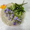 Ramo Pequeño Artificial con 15 Cabezas, Cesta de Flores Tejida a Mano Pequeña Floral, Maceta de Flores para Plantar Suculentas Estilo Pastoral, Arte Floral de Regalo