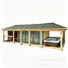 Pabellón de Lujo para Exteriores Sala de Sauna Multifuncional Piscina Calefactable Inteligente de Temperatura Constante para Surfear Baño y Vestuario Integrados