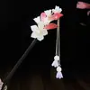 Horquilla Antigua de Imitación de Sándalo de Alta Calidad Broche Elegante para el Cabello Borla de Madera Accesorios para el Cabello Paso a Paso Hanfu Cheongsam