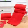 Ventas Directas de Fábrica Fibra Ultrafina Suave Absorbente Gofrado Rojo Brillante Regalos de Boda Recuerdos de Fiesta 35*75 Toalla