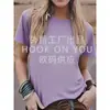 [Camiseta de Algodão Tamanho Europeu] Nova Camiseta Estilo Europeu e Americano 2025 Gola Redonda Pulôver Estampada de Manga Curta para Homens e Mulheres