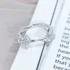 [Diseño Clásico] Anillo Abierto de Diamante Flash de Estrella de Cuatro Puntas Circonita Personalizado Dulce Fresco Estrella Anillo de Nicho para Mujeres
