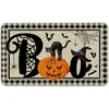 Alfombrilla de Suelo de Terciopelo de Cristal Estilo Americano para Halloween, para Entrada, Felpudo Raspador de Suciedad y Eliminador de Polvo, Resistente a Manchas, Resistente al Desgaste, Antideslizante para Puerta de Entrada