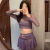 Traje de baño para mujer de nuevo estilo con sensación de alta gama, color degradado, puro y seductor, realce para busto pequeño, adelgazante, conservador, adecuado para vacaciones y aguas termales, traje de baño de dos piezas para mujer