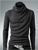 Comércio exterior outono e inverno Novo design de gola alta camiseta masculina de manga comprida camiseta básica moda coreana camiseta casual masculina