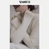 Loja Oficial Dan Nong de Xangai / Suéter de Pelúcia Fina Lã de Ovelha + Caxemira Camada Base Camisa Feminina Estilo Outono Inverno Interna