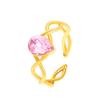 Anillo Gota de Agua Hada Arcoíris Barbie Moda Personalizado Zircón Rosa Anillo Abierto para Dedo Índice Anillo Retorcido Hueco