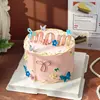 Decoração de Bolo Dia das Mães Fada Mãe Feliz Feriado Estampa Borboleta Mãe Flor Mesa de Sobremesa Topper de Confeitaria